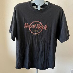 Vtg Hard Rock Cafe Mens T-Shirt XL Black London Leather Logo Graphic Music Retro
